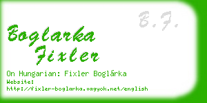 boglarka fixler business card
